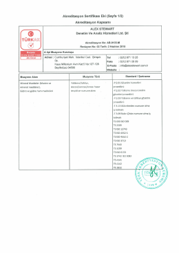 Akreditasyon Sertifikası Eki (Sayfa 112)