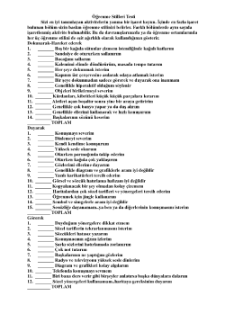&Ouml;ğrenme Stilleri Testi Sizi en iyi tanımlayan aktivitelerin yanına bir
