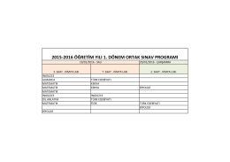 2015-2016 öğretim yılı 1. dönem ortak sınav programı