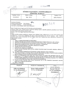 s&Uuml;MER FAıgToRiNG ANONİM şİRK`ETi YONETIM KURULU