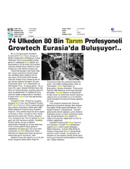 74 &uuml;lkeden 80 bin tarım profesyoneli growtech eurasıa`da buluşuyor