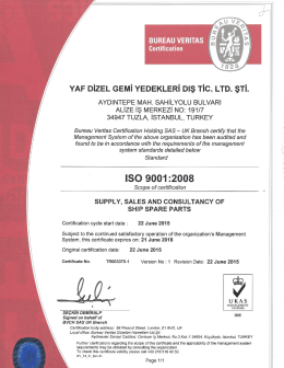 YAF DiZEL GEMi YEDEKLERi Dis Tic. LTD. $Ti.