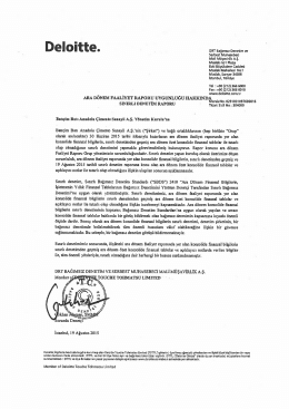 Haziran Ayı Faaliyet Raporu - batı&ccedil;im batı anadolu &ccedil;imento sanayii a.ş.