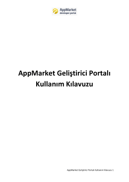 AppMarket Geliştirici Portalı Kullanım Kılavuzu