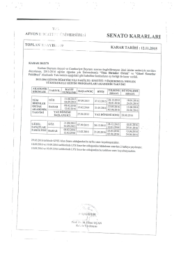 Çar 25 Kas Akademik Takvim Değişikliği 2015-2016 eğitim