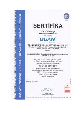 SERTİFİKA - Ogan.com.tr