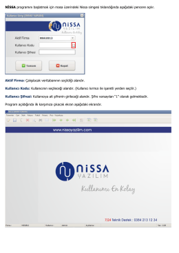 NİSSA programını başlatmak için masa üzerindeki Nissa simgesi