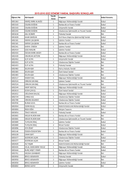 2015-2016 güz dönemi yandal başvuru sonuçları