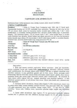 rc. ADANA 3. İCRA DAİRESİ 20131244 TLMT. TAŞINMAva A&Ccedil;IK