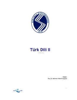 Türk Dili II - Sakarya Üniversitesi
