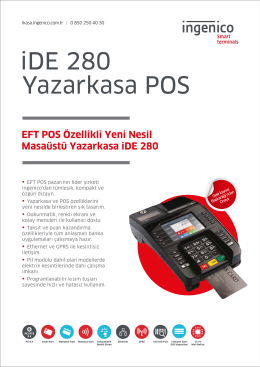 iDE 280 Broş&uuml;r - İkasa iWE 280 Yazarkasa POS