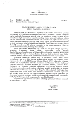 Teminat Mektuplarının Teyidine İlişkin 2015/11 Sayılı KBS Duyurusu