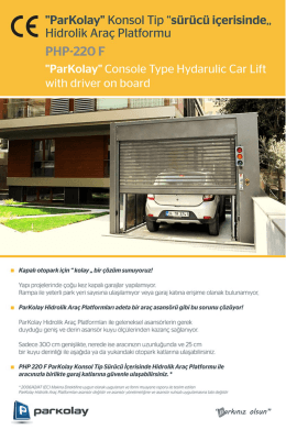 C e "ParKolay" Konsol Tip “sürücü içerisinde,,