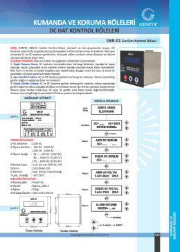KUMANDA VE KORUMA RÖLELERİ GEMTÆ Dc HAT