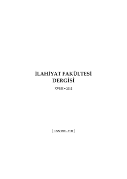 ilahiyat fakültesi dergisi - Cumhuriyet Üniversitesi Bilimsel Yayınları
