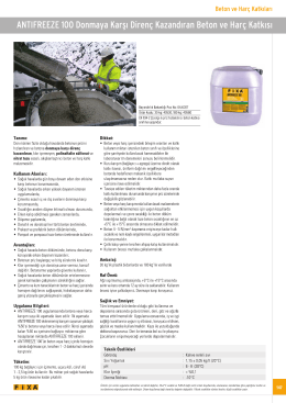 ANTIFREEZE 100 Donmaya Karşı Diren&ccedil; Kazandıran Beton