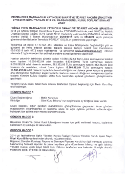 2014 olağan genel kurul toplantı zaptı