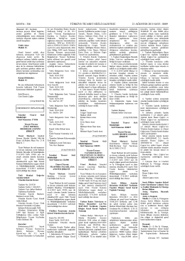 21.08.2015 Tarih ve 8889 Sayılı T&uuml;rkiye Ticaret Sicil