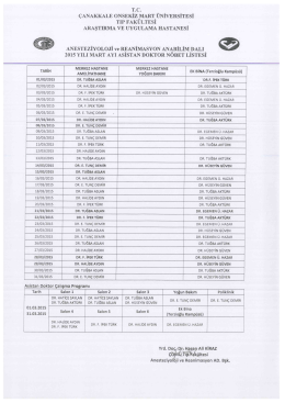 ANEsTEzIYoLoJI` ve REAN`IMASYON ANABİLİM _DALI _