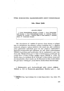 Türk hukukunda mahkemelerin grevi durdurması ………. 239