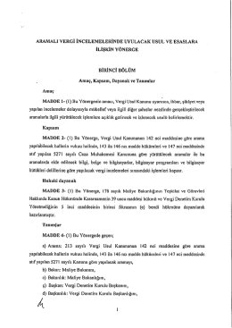 aramalı vergi incelemelerinde uyulacak usul ve esaslara ilişkin