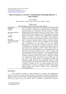 Effect of Seniority on Teachers` Organizational Citizenship Behavior