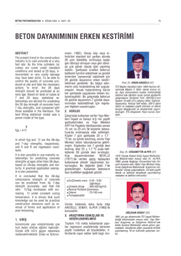 Beton dayanımının erken kestirimi