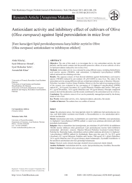 Antioxidant activity and inhibitory effect of cultivars of Olive (Olea