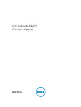 Dell Latitude E5270 Owner`s Manual