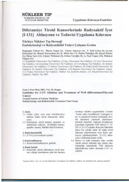 Diferansiye Tiroid Kanserlerinde Radyoaktif İyot[I-131]