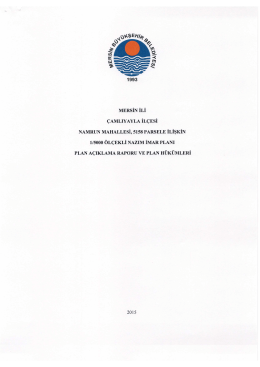 1-5000 plan a&ccedil;ıklama raporu - Mersin B&uuml;y&uuml;kşehir Belediyesi