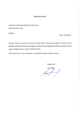 Bağımsız Y&ouml;netim Kurulu​ &Uuml;yesi