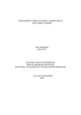 Türk edebiyatında İstanbul temsilleri ve kent