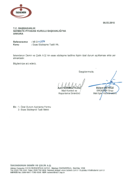 Esas S&ouml;zleşme Değişikliği