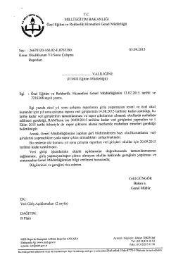 okul/kurum yıl sonu çalışma raporlarıyla ilgili yazı