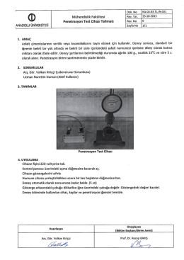 KG.03.03.TL.IN.31 Penetrasyon Test Cihazı Talimatı