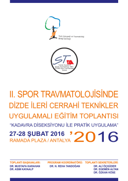 27-28 şubat 2016 - Türk Ortopedi ve Travmatoloji Birliği Derneği