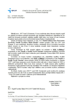 17.02.2015 tarihli İŞKUR Duyurusu