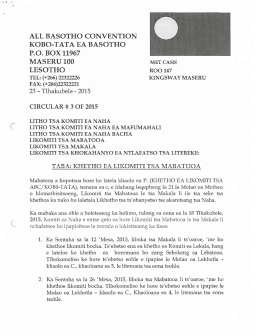 Page 1 ALL BASOTHO CONVENTION KOBO