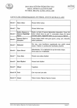 futbol branş açıklamaları