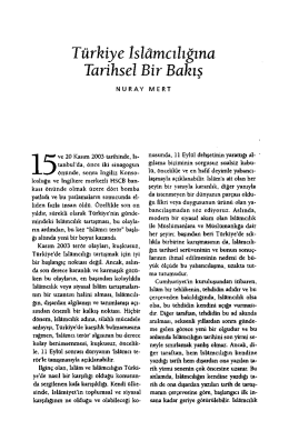 Türkiye İslamcılığına Tarihsel Bir Bakış