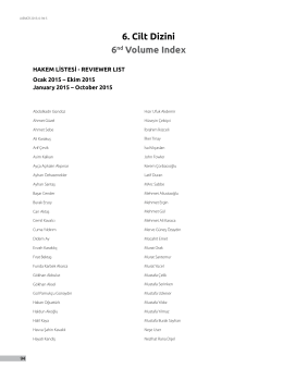 6. Cilt Dizini 6nd Volume Index