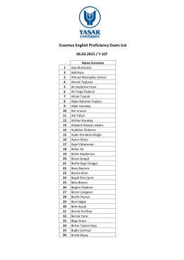 Erasmus English Proficiency Exam List