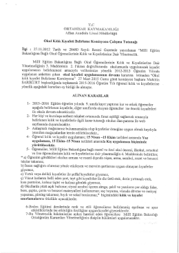 Okulumuzun 2015-2016 Kılık Kıyafet Tutanağı