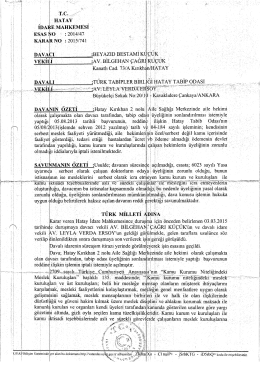 Hatay İdare Mahkemesi kararı için tıklayınız…