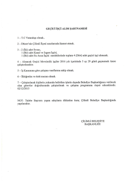 GEÇİCİ İşçi ALIM ŞARTNAMESİ