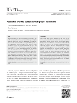 Psoriatik artritte sertolizumab pegol kullan›m›