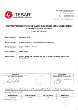 TS EN 13501-5 Sınıflandırması (MegaLux)