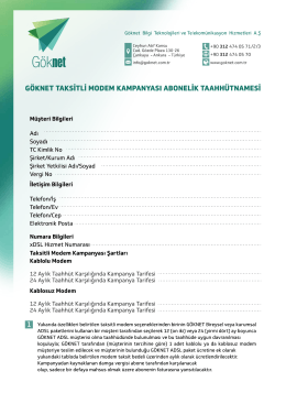 Göknet Taksitli Modem Kampanyası Abonelik Taahhütnamesi
