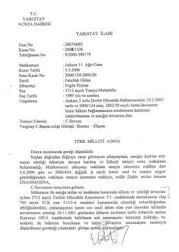 9. ceza dairesi onama kararı